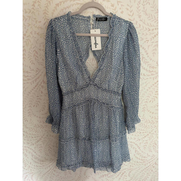 DISCOUNT SHIPPING NWT open back floral semi-sheer dress by Sucrefas - Picture 2 of 8